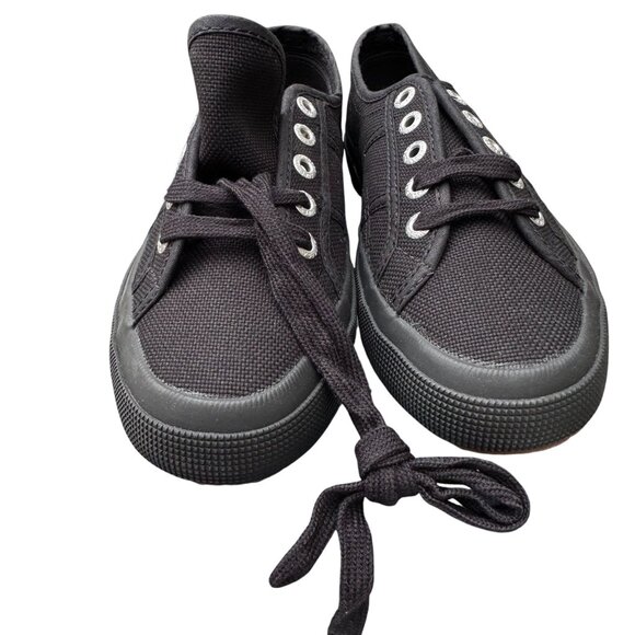 Superga Womens 2750 Cotu Nero Classic Black Canvas Sneakers Size 37 New With Box - Picture 8 of 11